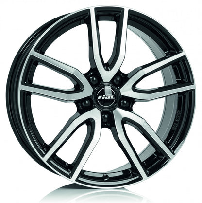 Rial Torino diamant-schwarz frontpoliert Alufelge 6.5x16 Zoll ET47 LK 5x100 ML57.1