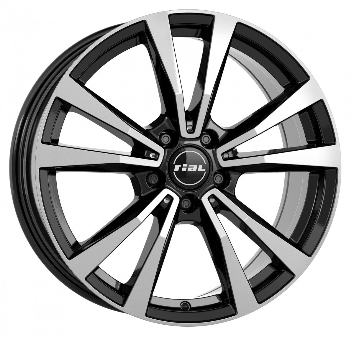 Rial M12 diamant-schwarz frontpoliert Alufelge 7.5x18 Zoll ET33 LK 5x112 ML66.5