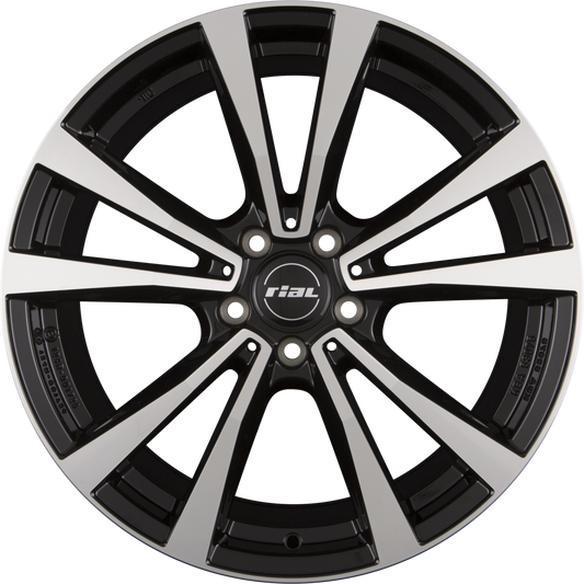 Rial M12X Diamant-Schwarz Frontpoliert Alufelge 9x20 Zoll ET42 LK 5x112 ML66.6