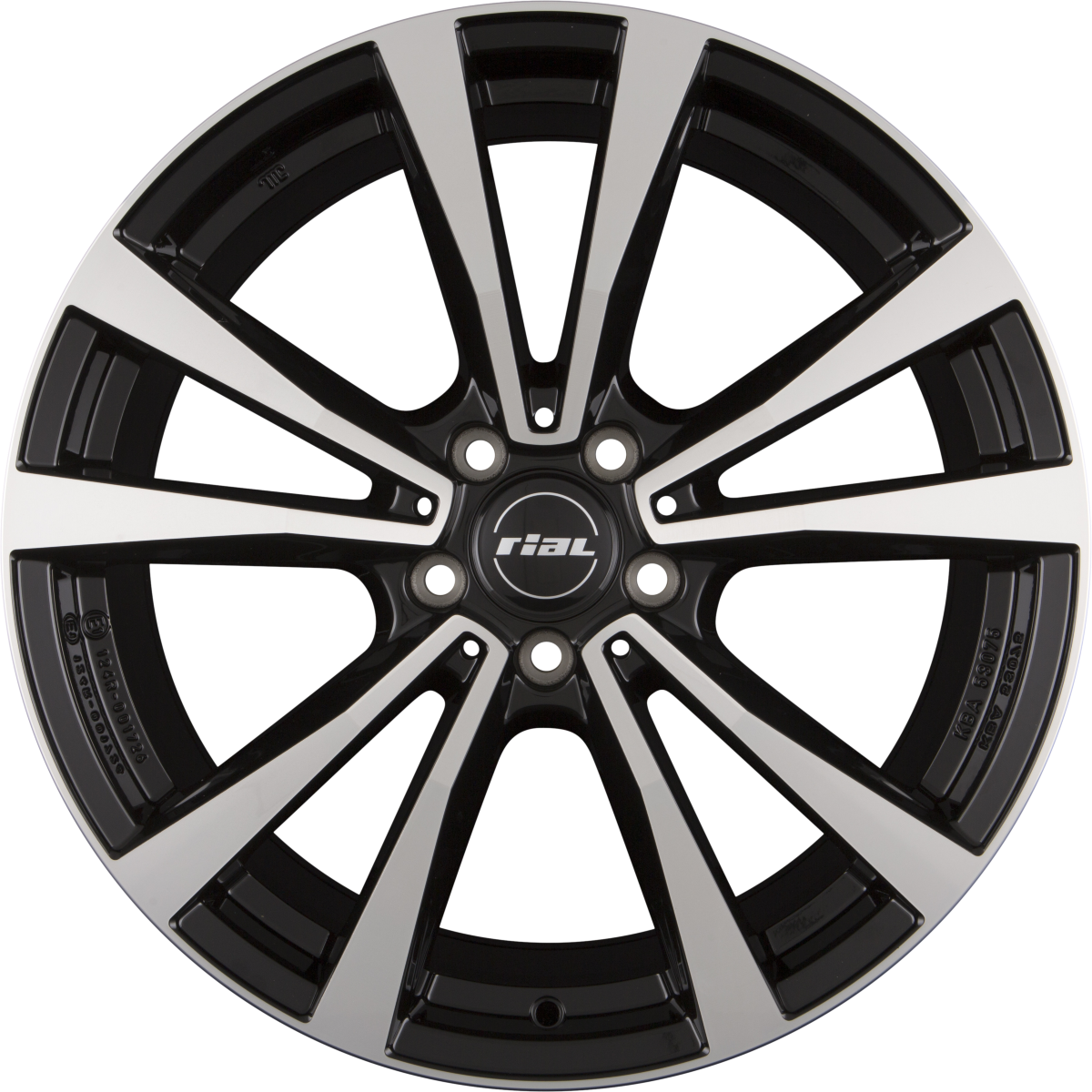 Rial M12X Diamant-Schwarz Frontpoliert Alufelge 9x20 Zoll ET42 LK 5x112 ML66.6
