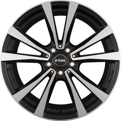 Rial M12X Diamant-Schwarz Frontpoliert Alufelge 9x20 Zoll ET42 LK 5x112 ML66.6
