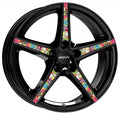 Alutec Raptr diamant-schwarz mit Stickerbomb Alufelge 8x18 Zoll ET45 LK 5x114.3 ML70.1