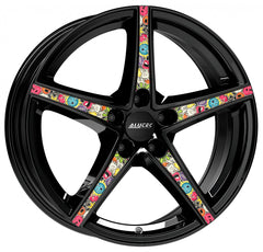 Alutec Raptr diamant-schwarz mit Stickerbomb Alufelge 8x18 Zoll ET45 LK 5x114.3 ML70.1