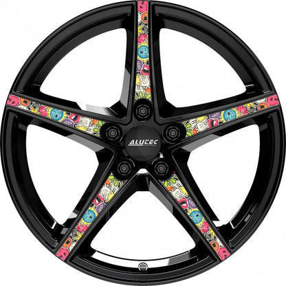 Alutec Raptr diamant-schwarz mit Stickerbomb Alufelge 8x18 Zoll ET45 LK 5x114.3 ML70.1 – Bild 2