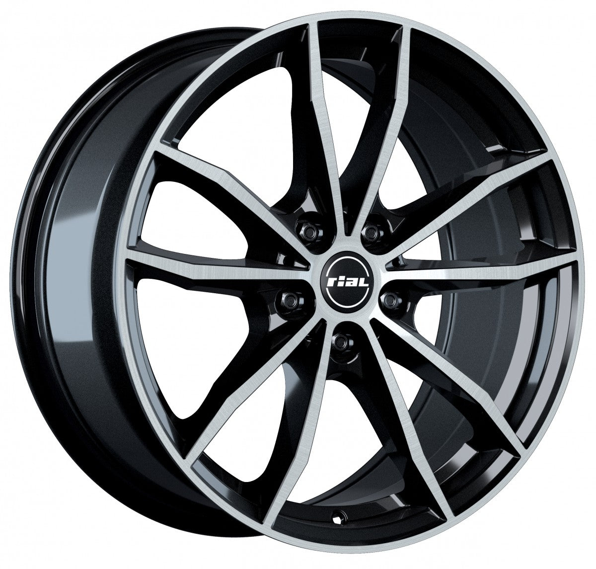 Rial X12 diamant-schwarz frontpoliert Alufelge 7.5x18 Zoll ET25 LK 5x112 ML66.5 – Bild 3