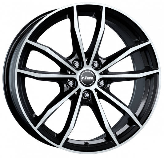 Rial X12 diamant-schwarz frontpoliert Alufelge 7.5x18 Zoll ET51 LK 5x112 ML66.5