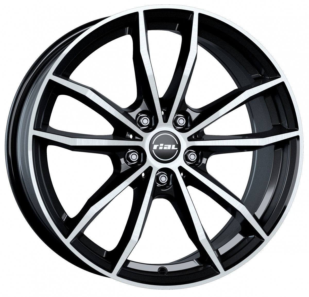 Rial X12 diamant-schwarz frontpoliert Alufelge 7.5x18 Zoll ET51 LK 5x112 ML66.5