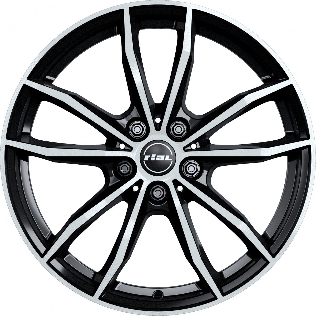 Rial X12 diamant-schwarz frontpoliert Alufelge 7.5x18 Zoll ET51 LK 5x112 ML66.5 – Bild 2
