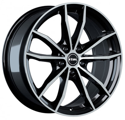 Rial X12 diamant-schwarz frontpoliert Alufelge 7.5x18 Zoll ET51 LK 5x112 ML66.5 – Bild 3