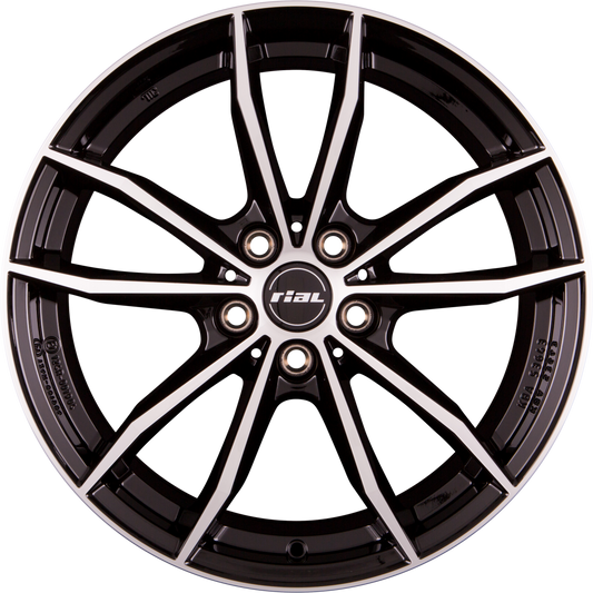 Rial X12 Diamant-Schwarz Frontpoliert Alufelge 9x19 Zoll ET38 LK 5x112 ML66.6