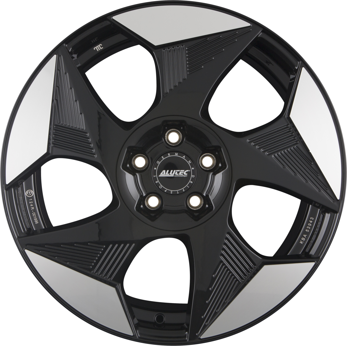 Alutec Solar Diamant-Schwarz Frontpoliert Alufelge 8x19 Zoll ET49 LK 5x112 ML57.1