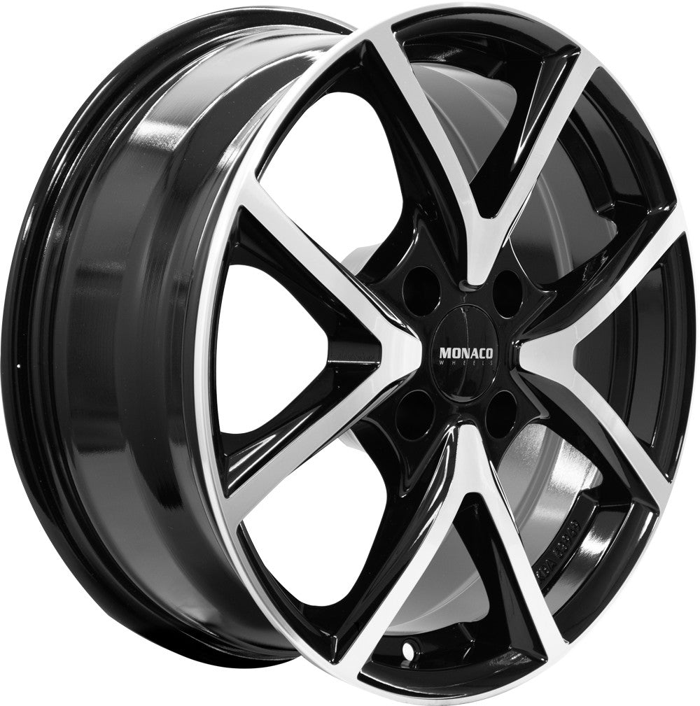 Monaco CL2 schwarz glanz poliert Alufelge 7x17 Zoll ET37 LK 5x100 ML57.1 – Bild 3