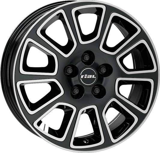 Rial Transporter 2 diamant-schwarz frontpoliert Alufelge 7x17 Zoll ET55 LK 5x160 ML65.1