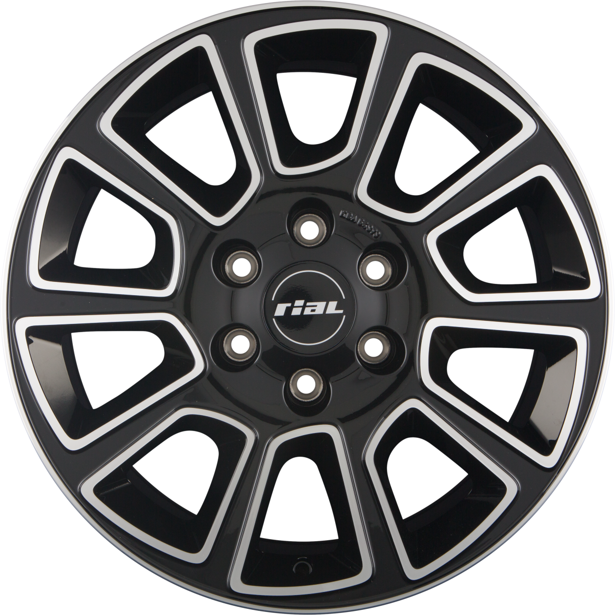 Rial Transporter 2 diamant-schwarz frontpoliert Alufelge 7.5x18 Zoll ET64 LK 5x118 ML71.1 – Bild 3