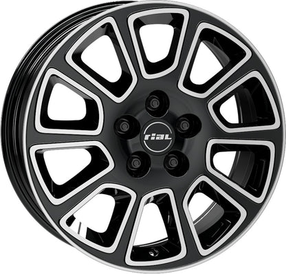 Rial Transporter 2 diamant-schwarz frontpoliert Alufelge 7.5x18 Zoll ET64 LK 5x118 ML71.1
