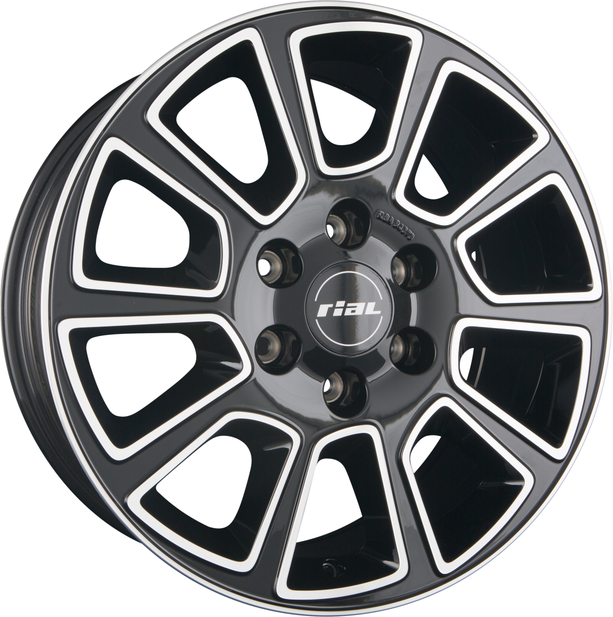 Rial Transporter 2 diamant-schwarz frontpoliert Alufelge 7.5x18 Zoll ET64 LK 5x118 ML71.1 – Bild 4