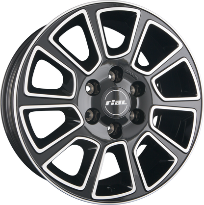 Rial Transporter 2 diamant-schwarz frontpoliert Alufelge 7.5x18 Zoll ET64 LK 5x118 ML71.1 – Bild 4