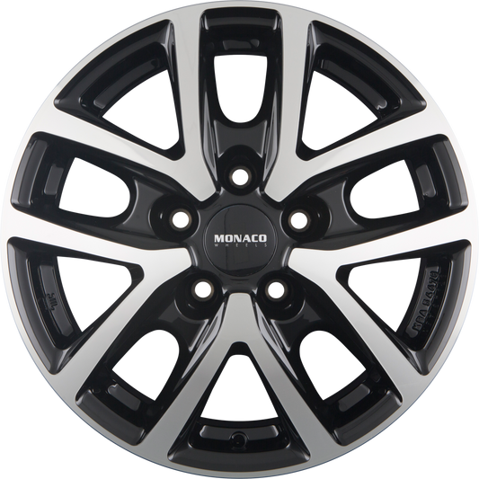 itWheels Monaco CL2T Glanz Schwarz Poliert Alufelge 6.5x16 Zoll ET66 LK 5x118 ML71.1