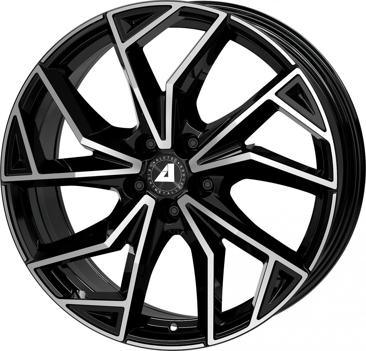 Alutec ADX.02 diamant-schwarz frontpoliert 9.5x22 ET15 - LK5/112 ML66.6