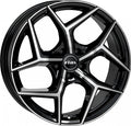 Rial Salento diamant-schwarz frontpoliert Alufelge 8x18 Zoll ET40 LK 5x114.3 ML70.1