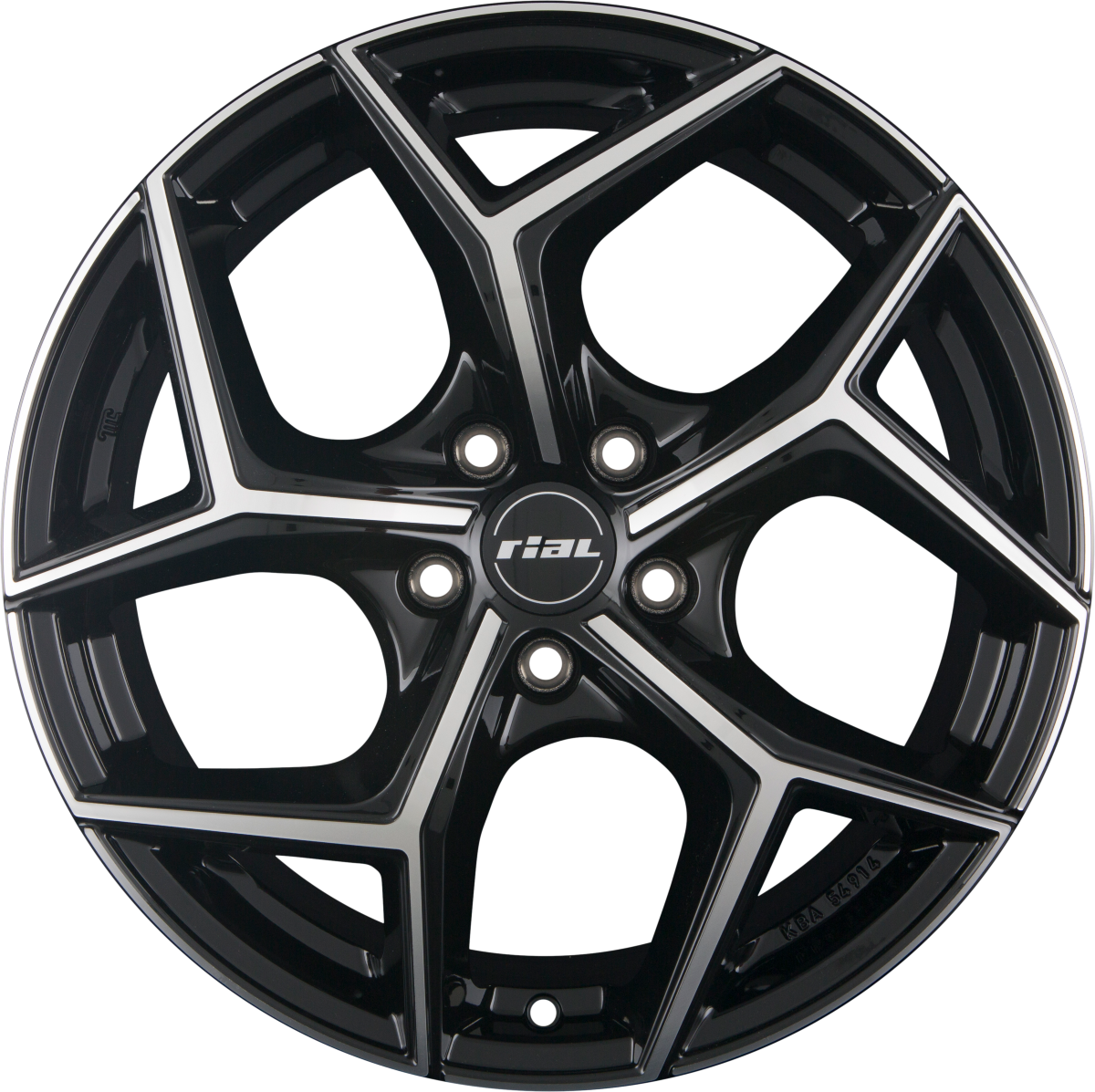 Rial Salento diamant-schwarz frontpoliert Alufelge 8x19 Zoll ET50 LK 5x114.3 ML70.1 – Bild 3