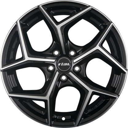Rial Salento diamant-schwarz frontpoliert Alufelge 8x19 Zoll ET50 LK 5x114.3 ML70.1 – Bild 3