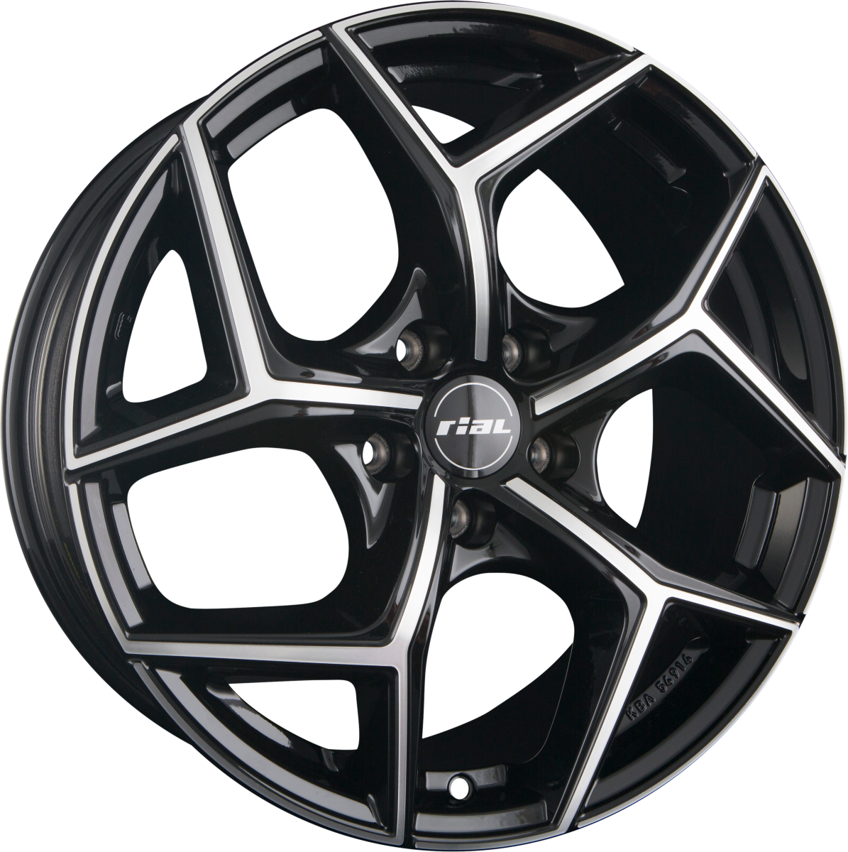Rial Salento diamant-schwarz frontpoliert Alufelge 8x19 Zoll ET50 LK 5x114.3 ML70.1 – Bild 4