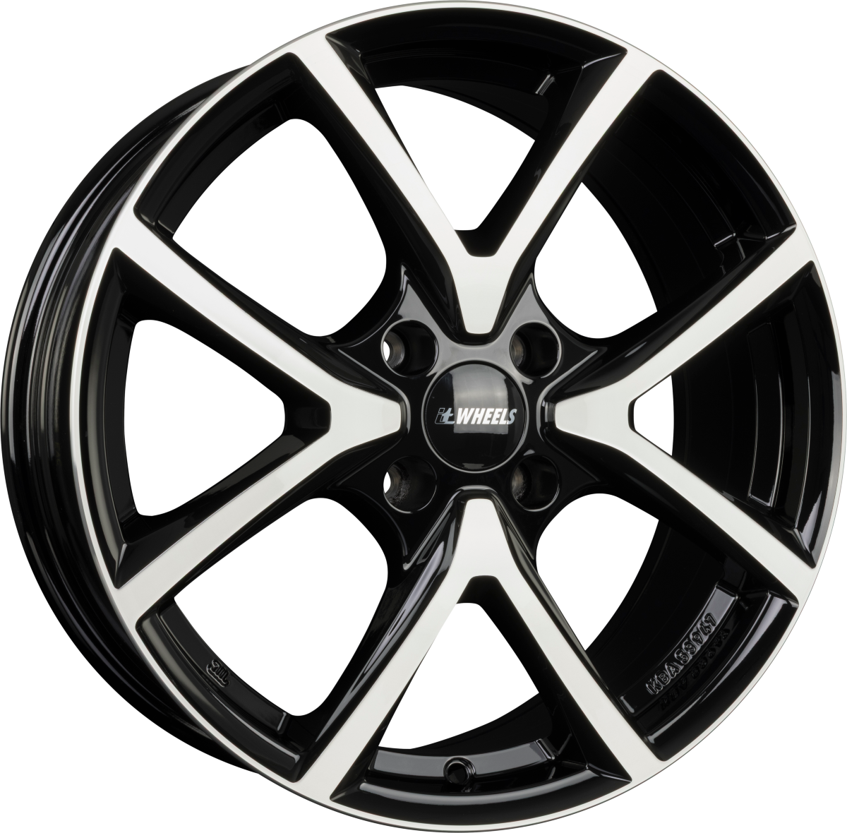 itWheels Mira Diamond Black Front Polished Alufelge 6.5x16 Zoll ET31.6 LK 4x108 ML65.1 – Bild 2