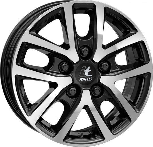 itWheels Mira Van gloss black polished Alufelge 6.5x16 Zoll ET50 LK 5x118 ML71.1