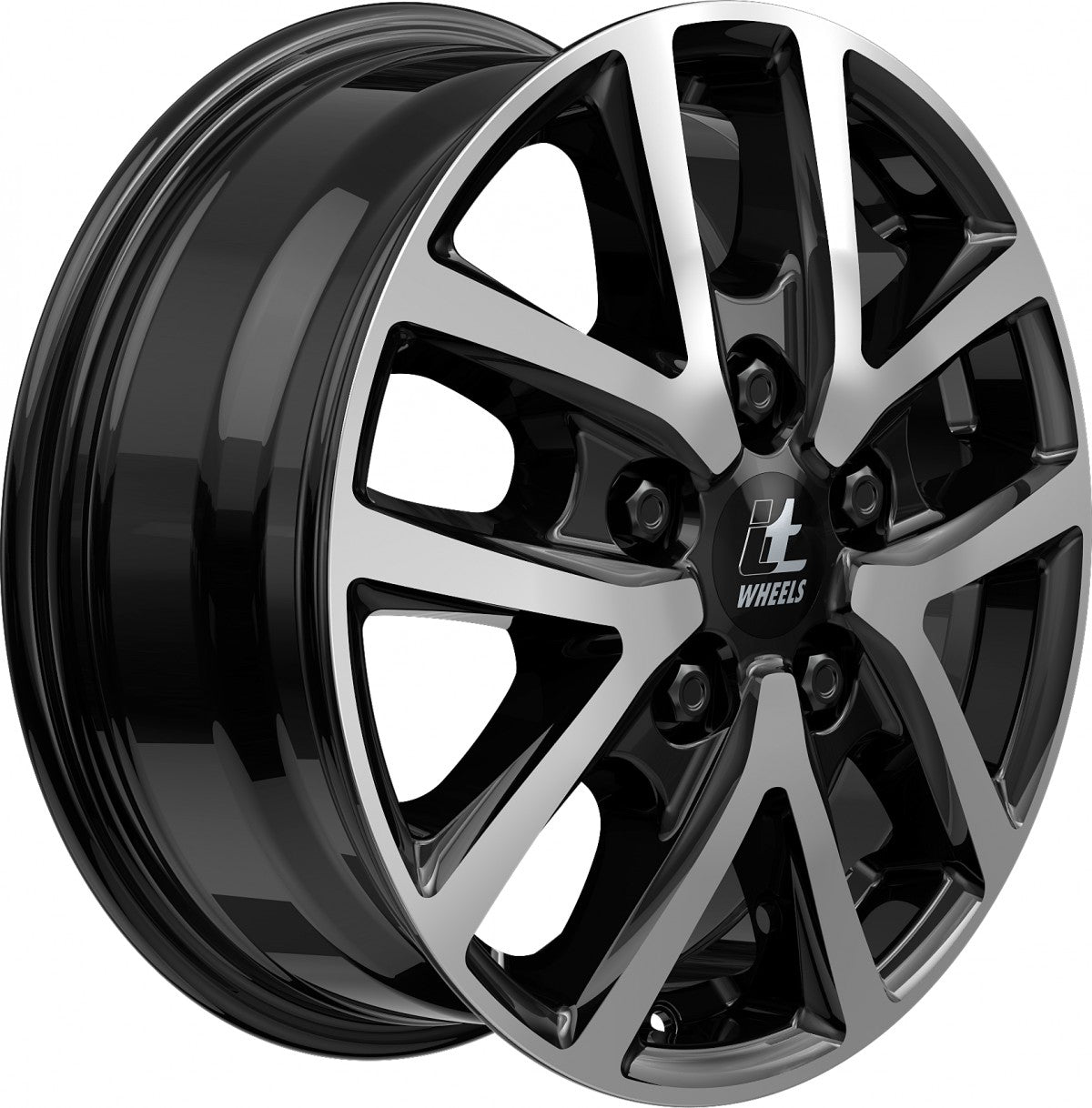 itWheels Mira Van gloss black polished Alufelge 6.5x16 Zoll ET66 LK 5x130 ML89.1 – Bild 4
