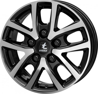 itWheels Mira Van gloss black polished Alufelge 6.5x16 Zoll ET66 LK 5x130 ML89.1 – Bild 7