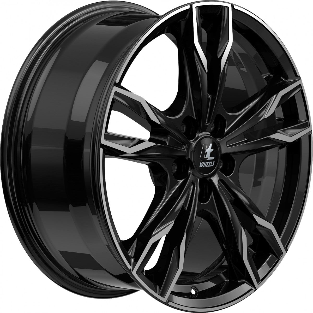 itWheels Gina gloss black polished Alufelge 7.5x17 Zoll ET45 LK 5x112 ML70.1 – Bild 4