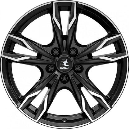 itWheels Gina gloss black polished Alufelge 7.5x17 Zoll ET47 LK 5x114.3 ML70.1 – Bild 2