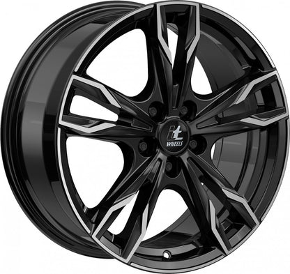 itWheels Gina gloss black polished Alufelge 7.5x19 Zoll ET39 LK 5x112 ML70.1 – Bild 3