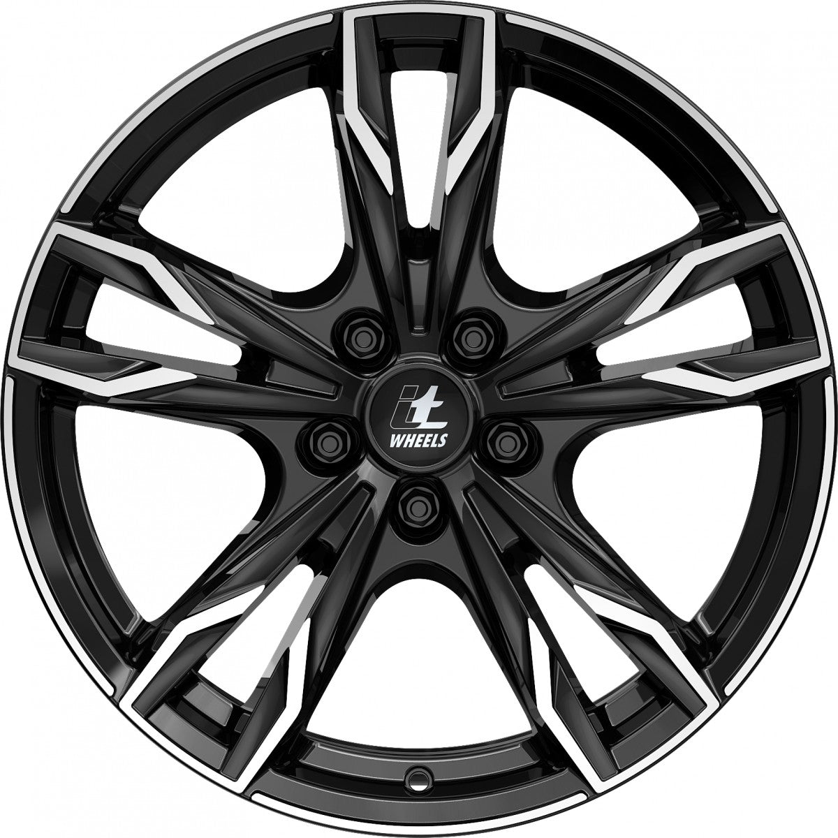 itWheels Gina gloss black polished Alufelge 7.5x19 Zoll ET49 LK 5x114.3 ML70.1 – Bild 2