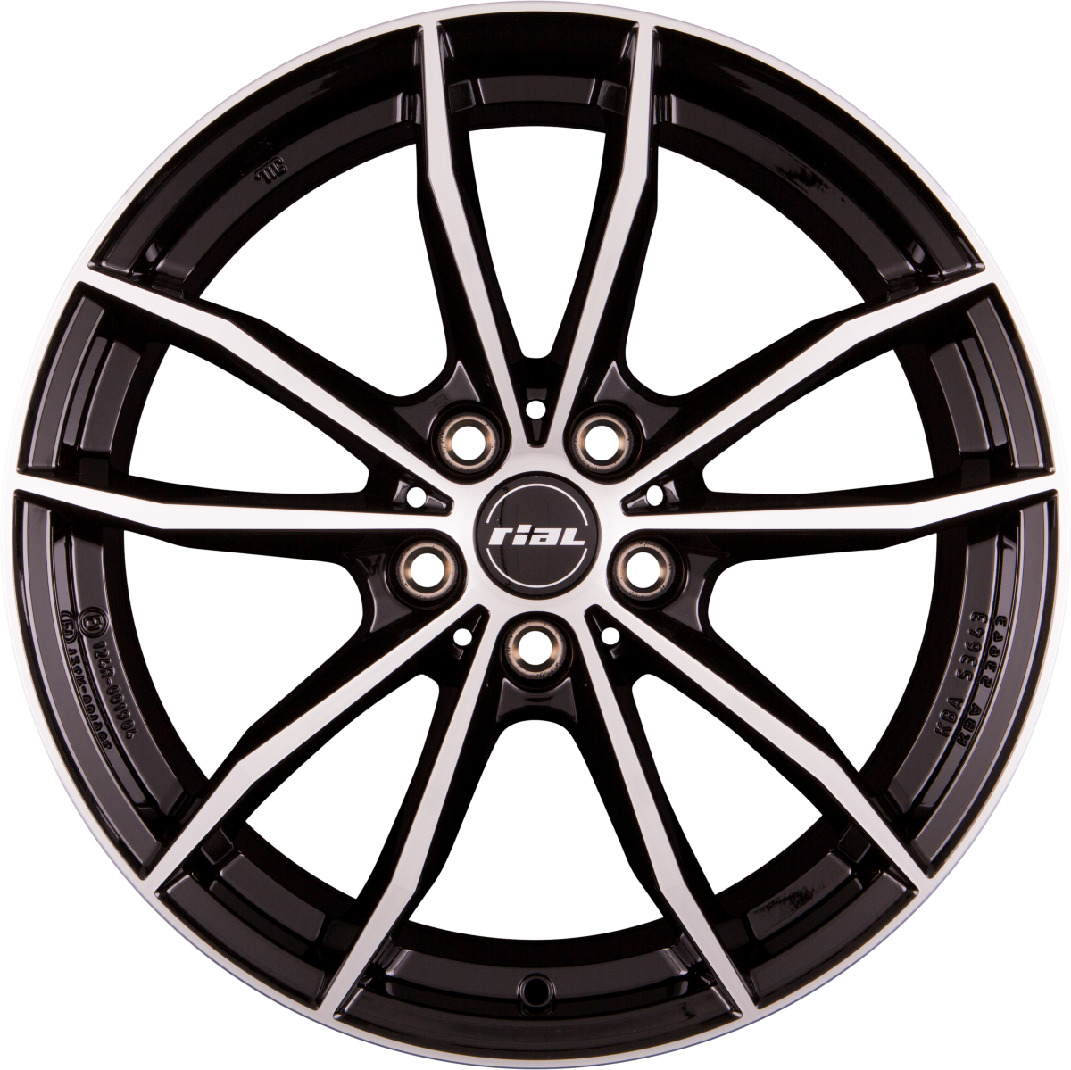 Rial X12 diamant-schwarz frontpoliert Alufelge 8.5x19 Zoll ET46 LK 5x112 ML66.6 – Bild 8