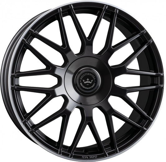 Meisterwerk MW17 black matt lip polished Alufelge 8x18 Zoll ET25 LK 5x112 ML72.6