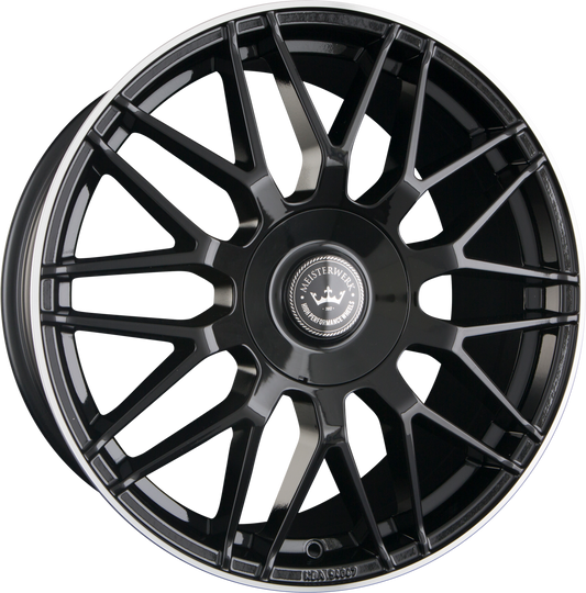 Meisterwerk MW17 Black Glossy Lip Polished Alufelge 8x18 Zoll ET25 LK 5x112 ML72.6 – Bild 2