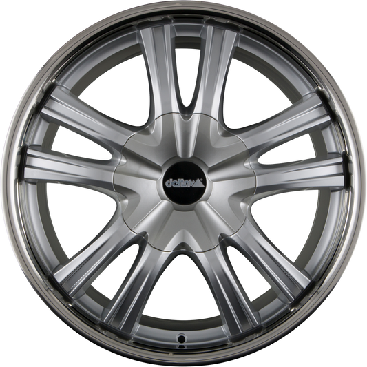 DELTA 4x4 Lander 12 Shiny Silver mit Edelstahl-Felgenhorn 9x22 Zoll ET50 LK 6x130 ML84.1