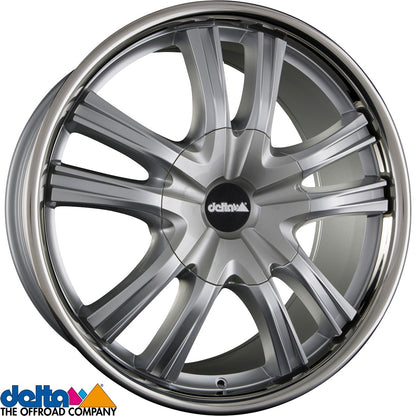 DELTA 4x4 Lander12 shiny silver Alufelge 9x22 Zoll ET45 LK 5x120 ML65.1