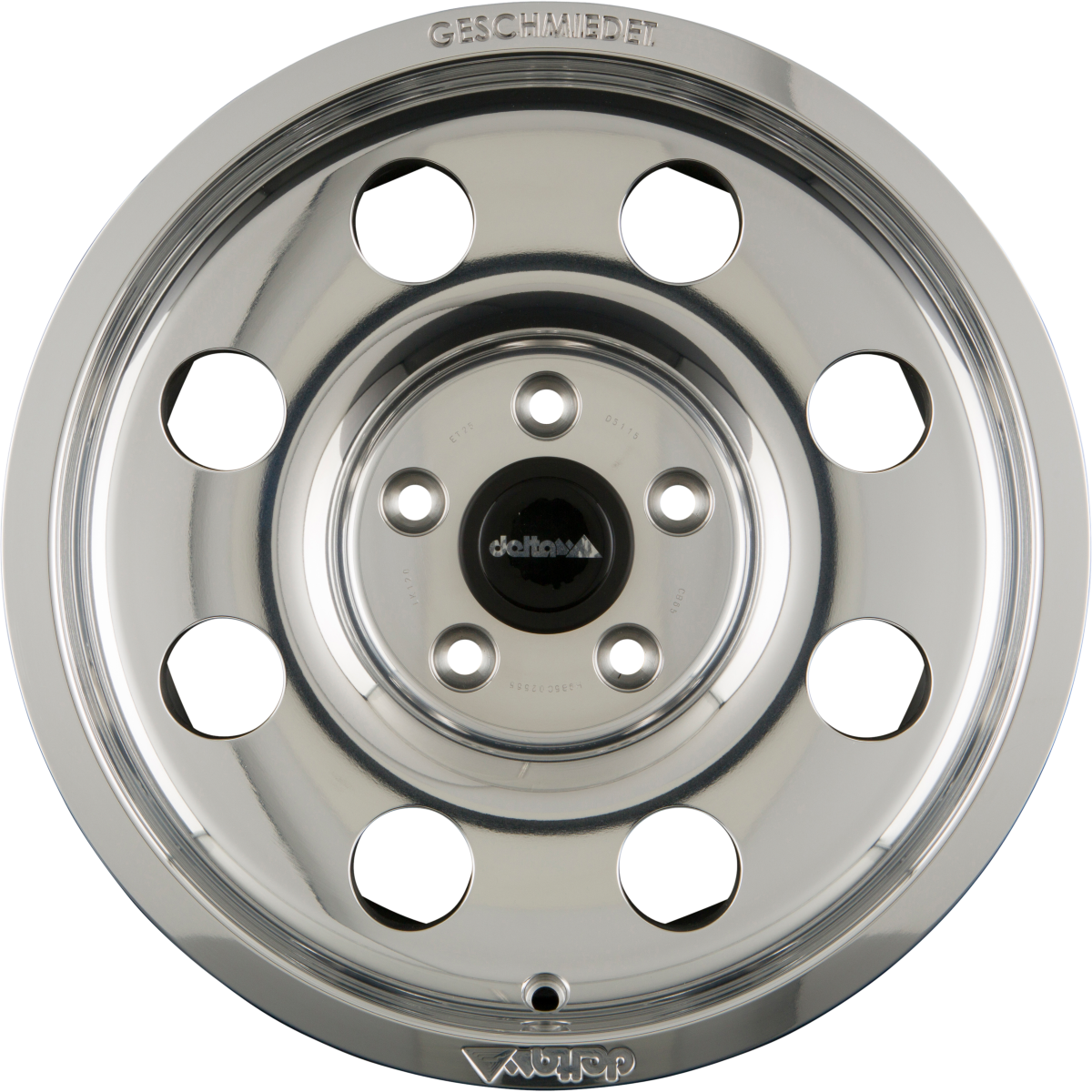 DELTA 4x4 Legacy Forged Polished - Alu Poliert ohne Klarlack Alufelge 8x16 Zoll ET25 LK 5x120 ML65.1