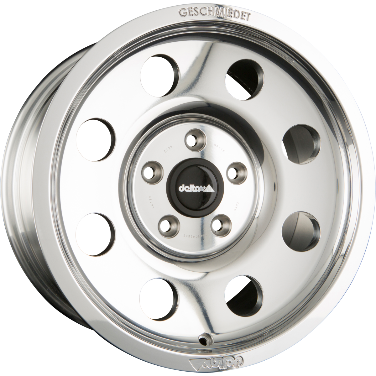 DELTA 4x4 Legacy Forged Polished - Alu Poliert ohne Klarlack Alufelge 8x16 Zoll ET25 LK 5x120 ML65.1 – Bild 2