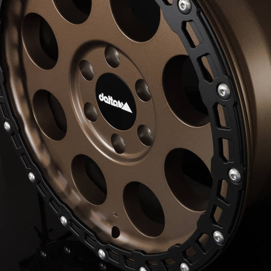 DELTA 4x4 Klassik B RUGGED Sahara Bronze - Aluring Schwarz Matt Alufelge 8.5x18 Zoll ET40 LK 6x120 ML74.6 – Bild 2