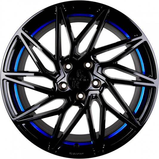 Keskin KT20 Future black painted blue inside Alufelge 8.5x20 Zoll ET45 LK 5x112 ML72.6 – Bild 2