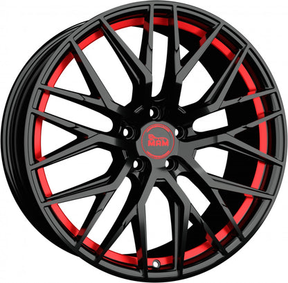 MAM RS4 black painted red inside Alufelge 8x18 Zoll ET40 LK 5x114.3 ML72.6