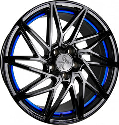 Keskin KT20 Future black painted blue inside Alufelge 8x18 Zoll ET45 LK 5x112 ML72.6