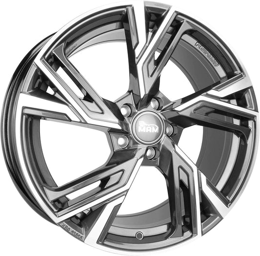 MAM RS5 paladium front polish Alufelge 8.5x19 Zoll ET35 LK 5x120 ML72.6