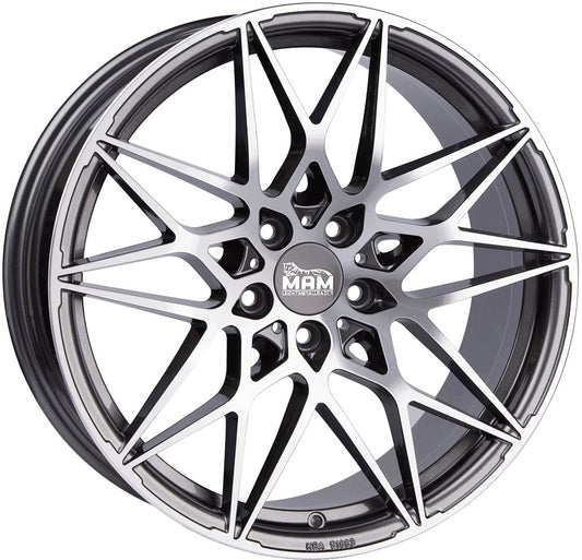 MAM B2N palladium front polish Alufelge 8.5x19 Zoll ET30 LK 5x112 ML72.6