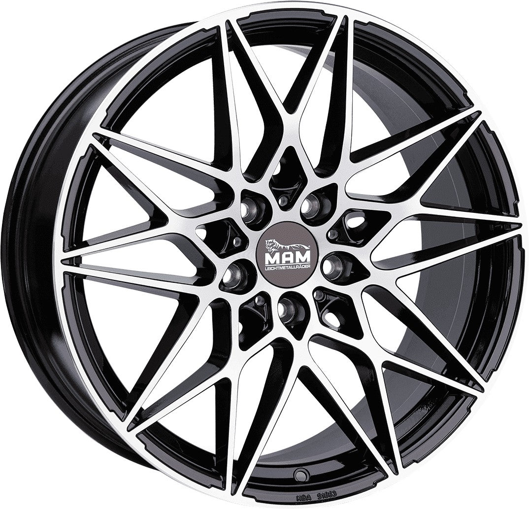 MAM B2N black front polish Alufelge 8.5x19 Zoll ET45 LK 5x112 ML72.6