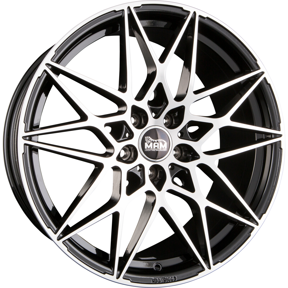 MAM B2N black front polish Alufelge 8.5x19 Zoll ET35 LK 5x120 ML72.6 – Bild 4